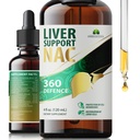 Liver Support NAC 360 Defense – Liquid Liver Health mit NAC, Milk Thistle, Dandelion, Chicory, Turmeric, Chanca Piedra, Beet Root & Zinc – unterstützt Liver Detox, Cleanse & Cellular Health – 4 Fl Oz