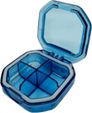 Travel Pill Organizer - dauerhafte, wasserdichte Pille Fall Reisegröße mit 4 Komponenten - Kompakte Pille Reisetasche für Vitamine, Nahrungsergänzungsmittel, Medizin - Travel Pille Container für Geldbeutel (blau)