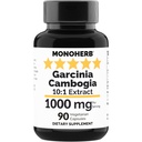 MONOHERB Garcinia Cambogia 1000 mg - 90 Veg Kapseln - Hohe Potenz 10:1 Extrakt