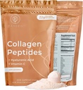 Collagen Peptide Pulver mit Hyaluronsäure und Vitamin C, hydrolysiertes Kollagenpulver, Haut, Haar und Nägel Unterstützung, Grass-Fed Collagen für Frauen und Männer, Natürlich Sourced, Unflavored 16oz