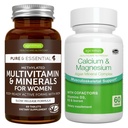 Multivitamin & Mineralstoffe für Frauen + Calcium & Magnesium Complex Vegan Bundle, Sustained Release Advanced Multivitamin + 2:1 Plant Based Algae Mineral Complex, von Igennus