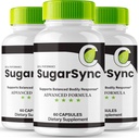 Zucker Sync Kapseln, ZuckerSync Glyco Optimizer Supplement, Zucker Sync Joint Optimizer - Maximale Stärke, Zucker Sync Gluco Cleanse Detox Advanced Formula, SugarSync Glycol Bewertungen (3 Pack)