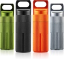 Patelai 4 Stks Tragbare Schlüsselanhänger Pillenhalter Pille Organizer Reisen Wasserdicht Match Container Aluminium luftdicht Schlüsselanhänger Container Reisegröße Beilagen Halter für Outdoor-Camping (Vintage)