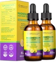 Magnesium Glycinate Flüssigkeitstropfen 1500mg mit Magnesium Citrat & Taurate, L-Theanin, Vitamin D3, B6 - Unterstützt Kalorien, Schlaf, Muskelentspannung, Leg Cramps & Energy, Lemon Flavor, 60mL-2 Pack