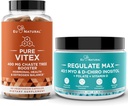 Vitex Chasteberry Kapseln & Regulate Max Myo-Inositol D-Chiro Inositol Pulver - Natürliche PMS & Fertility-Unterstützung, Balance Hormone, Regulate Cycle - 60 Vegan weiche Kapseln + 60 Portionen Inositol Pulver