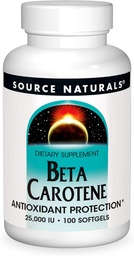 Quelle Naturals Beta Carotene 25000 iu Antioxidans Schutz - Konvertiert von Körper zu Vitamin A - 100 Softgels