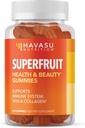 Vegan Superfruit Gummy Beauty Vitamine mit Collagen Enhancing Ingredients for Hair Skin and Nails Growth - Perfect Vegetable Gummies Alternative für Collagen Pillen