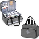 CURMIO Pill Bottle Organizer Tasche, medizinische Aufbewahrungstasche mit Schloss für verschreibungspflichtige Flaschen, Vitamine, medizinische Beilagen