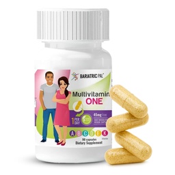 BariatricPal Multivitamin ONE 1 pro Tag! Bariatric Multivitamin Kapsel mit 45 mg Eisen | Einfach zu schlucken Kapsel | Vitamin für Bariatric Chirurgie Patienten | 90 Zähler (3 Monate Versorgung)