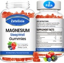 Magnesium Glycinate-Gummien, hohe Absorption Magnesium-Ergänzung für Erwachsene Kinder, Entspannung, Gehirn, Muskel-und Knochen-Unterstützung, Melatonin Free, Zuckerfrei, Mischbeer-Flamvor, 120 Cts