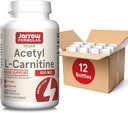 Jarrow Formeln Acetyl L-Carnitin 500 mg, Nahrungsergänzungsmittel, Aminosäureunterstützung für Gehirngesundheit und Antioxidantien, 60 Veggie Kapseln, 60 Tage Versorgung (Pack mit 12)