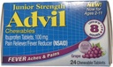 Advil Junior Chewable Ibuprofen Tabletten, Trauben 100mg, 24 Tabletten jeder (Pack von 4)