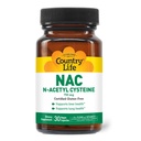 Country Life N-Acetyl Cystein (NAC) 750 mg – Premium Liver Support und Lung Health Supplement – Leistungsstarker Antioxidantienschutz, Leber-Detox & Cleanse, Immununterstützung, 30 vegetarische Kapseln