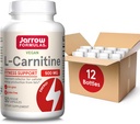 Jarrow Formeln L-Carnitin 500 mg, Nahrungsergänzungsmittel, Unterstützung für die Zelluläre Energieproduktion, 50 Veggie Kapseln, 50 Tage Versorgung täglich (Pack mit 12)