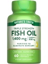 Dreifache Stärke Fischöl 1400 mg | 850 mg Omega-3 | 60 Softgels | Nicht-GVO & Glutenfrei
