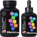 Alter Verteidigung Schönheit Kollagen Matrix und flüssige Kollagen Plus Ashwagandha Beauty Bundle für Haarwachstum, Haut leuchten, Nägel