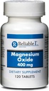 Magnesiumoxid 400mg Tabletten von Zuverlässig-1 Laboratories | Magnesium Ergänzung für Frauen und Männer | Knochenstärke und Herzgesundheit Ergänzungen | 120 Count Bottle