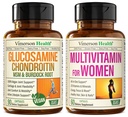 Vegan Glucosamin Chondroitin MSM Joint Support Supplement & Complete Multivitamin for Women