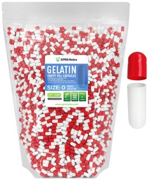 XPRS Nutra Größe 0 Leere Kapseln - 5000 Graf Leere Gelatine Kapseln - Pillen DIY Kapsel Füllung - Pure Bovine Pille Gel Kapseln für Do-It-Yourself Ergänzungen (Red/White)