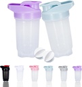 Shaker Bottle Protein Shakes Cup und 10-Ounce/300ML Shaker-Bottle mit Whisk Balls, Protein Shaker- Flaschen Set, Non-BPA Kunststoff(Bule+Purple(2PCS))
