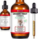 Urinary Tract für Katzen, Natürliche Katze Urinary Tract Drops - unterstützt Blase, Nierenstein & Hunde UTI Relief, Cranberry Kidney Bladder Drops, Kräuterergänzung für Katzen, Huhn Flavor - 60 ml / 2.02oz