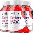 (3 Pack) Destiny Keto ACV Gummies - Fortgeschrittene Formel Destiny Keto Plus ACV Gummies Apple Cider Essig, Gewichtsmanagement, Destiny ACV Nahrungsergänzung Herren Frauen (180 Gummi)