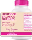 Hormon Balance Gummis für Frauen - Hormone Harmonie für Stimmung, Energie, Bloating - Hormonelle PMS, Perimenopause & Menopause Unterstützung - Red Raspberry Leaf & Black Cohosh - 60 Gummy Ergänzungen
