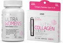 VPLab Women's Beauty Bundle - Multivitamin Caplets & Liquid Collagen für Haare, Haut, Nägel - Biotin, Eisen, Vitamin B, D, C & Zink - Essential Daily Health Support, 90 Caplets + 10 Tubes
