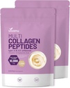 VivoNu Multi Collagen Peptide Powder, 16 Oz Hydrolysed Protein Peptide | Typ I,II,III,V,X mit Hyaluronsäure, Biotin & Vitamin C Unflavored Keto Paleo Friendly, Ez Mix in Getränken (2LB/2Pack)