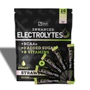 Verbesserte Elektrolyt-Pulver-Stick-Packs (Strawberry Kiwi | 20 Packets) w/ 0 Sugar +BCAAs +B-Vitamine Elektrolyt-Ergänzung mit Kalium Zink & Magnesium für Hydration - Keto-Elektrolyte