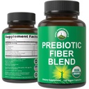 USDA Organic 3-in-1 Prebiotic Fiber - Vegan Kapseln für Gut, Verdauungsgesundheit. Rohe ganze Nahrungspflanze basierte Präbiotika Pillen Supplement mit Inulin (Jerusalem Artichoke), Akazienfasern, SunFiber