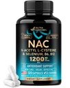 NAC Supplement | Selen | B6 | B12 - Antioxidans, Immune Support - N Acetyl Cystein 600 mg pro Kapsel, 1200 mg pro Portion - Made in USA - Non-GMO, Glutenfrei, Vegan - 120 Kapseln, 2 Monate Versorgung
