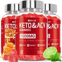 (3 Pack) Apfel Apfelessig-Gummien | Keto ACV-Gummien für die Unterstützung Metabolismus & Fettverbrennung mit Vitamin B6 & B12 | ACV-Ergänzung | Zitronen Honig Flavor | 180 Vegan für Frauen und Männer