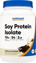 Nutricost Soy Protein Powder, 2 LB Vanilla, 10 Gramm Protein Per Serving, Vegetarisch, Non-GMO & Glutenfrei