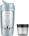 Elektrische Portable Protein Shaker Bottle für glatte Blends | w/FREE PROTEIN POWDER CUP | Premium Bottle Hergestellt aus Tritan – BPA Free | 650 ml | Wiederaufladbare | für GYM & Sports Enthusiast. (Baby Blue)