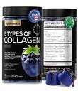 Collagen Peptide Gummie für Frauen und Männer - Collagen Gummy Supplement für gesundes Haar, Haut, Nägel und Knochen - Hyaluronsäure, Biotin, Keratin, Saw Palmetto - Sugar Free, No GMO und Gluten, 60 Stück