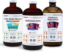 LIQUIDHEALTH Muskeln, Knochen & Gelenke Flüssiges Vitamin Bundle mit täglich Multi Mineral, Optimum Joint Liquid Glucosamin und Calcium & Magnesium Supplements - Knochen & Gelenke Gesundheit, Energie, Vegan, Non-GMO