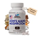 Lion's Mane Mushroom Capsules | Organic Real Mushrooms Lions Mane Powder Supplement für kognitive Funktion und Immununterstützung | Gehirn und Gedächtnis Booster | Vegan | 120 Kapseln (2 Monate Versorgung)