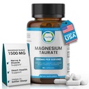 Natural Magnesium Taurate Supplement 1500 mg mit 90 Kapseln - 30 Tage Versorgung für Schlafunterstützung, Herzgesundheit, Entspannung, Blutdruckausgleich und Energieschub