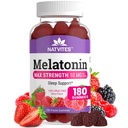 Melatonin Gummis Max Strength 10mg Pectin Gummis, Hilft mit Schlafunterstützung, Berry Flavor Gummy, 100% Drug Free, 180 Count (Pack von 1)