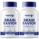 Brain Savior Brain Ergänzungen für Gedächtnis- und Fokuskapseln, BrainSavior Advanced Formula Brain Health Support - Maximum Strength Nootropics Brain-Savior Alle Natural Support Bewertungen (2 Pack)