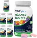 TRUEplus® Glucose Tablets, sortierter Flavor (Grape, Himbeer, Orange) - 50ct Flasche - 6 Pack