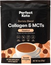 Perfekt Keto Barista Mischung Collagen Kaffee Creamer Pulver mit MCT Öl, Dairy Free, Low Sugar, Gras Fed Gesunde Creamer für ketogene Ernährung, Energie und gesünder Haut, Haare und Nagel Unterstützung, Hazelnut