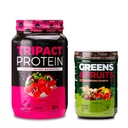 Nutrologie TRIPACT Protein Pulver, 7-in-1 Meal Ersatz Shake, Superberry (40 Servierungen) Greens & Fruits Powder-Naturally Sourced Superfood, Schokolade (30 Servierungen)