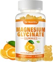 Magnesium-Glycinat-Gummien 1000mg mit Magnesium L-Threonat,Chelat Magnesium-Kalium-Komplex-Ergänzung mit VitD, B6, CoQ10, Calcium,Unterstützung für Gedächtnis, ruhig, Stimmung - 90 Gummi Orange