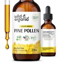 Wild & Organic Pine Pollen Tincture - Antioxidans & Immununterstützung - Pine Pollen Extrakt Tropfen - Vegan, Zucker & Alkoholfreie Flüssigergänzung - 2 fl oz