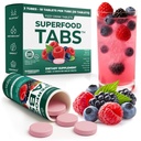 Superfood Tabs Superfoods Company Detox Cleanse Drink - Beilage für Damen & Men- Unterstützung Gesundes Gewicht-Verbesserung Verdauungshilfe - Mischbeeren Geschmack [30 Tabletten]