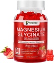 Magnesium-Glycinat-Gummi 600mg, Zucker freie Magnesium-Gummi für Erwachsene, hohe Absorption Magnesium-Ergänzung für Stress & Muskelrelief & Nerve Gesundheit, Non-GMO, Glutenfrei, Vegan, 60 Zähler