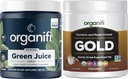 Organifi Grüne Saft Superfood Pulver (30 Portionen) und Gold Schokolade (20 Servierungen) - Gewichtskontrolle, Detox Cleanse, Restaurierter Schlaf, Stress Relief und Immunität Unterstützung - Glutenfrei, Vegan, Ganzes Essen