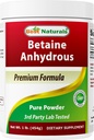 Best Naturals Betaine Anhydrous Trimethylglycin (TMG) Reines Pulver 1 Pfund (1 LB (Pack von 1))